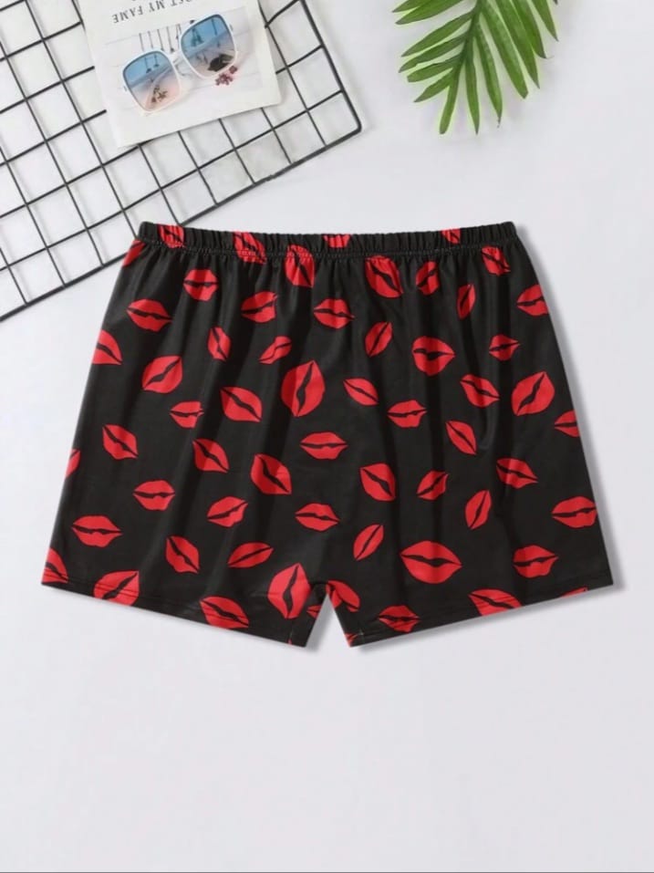 Men Lip Print Boxer  Shorts